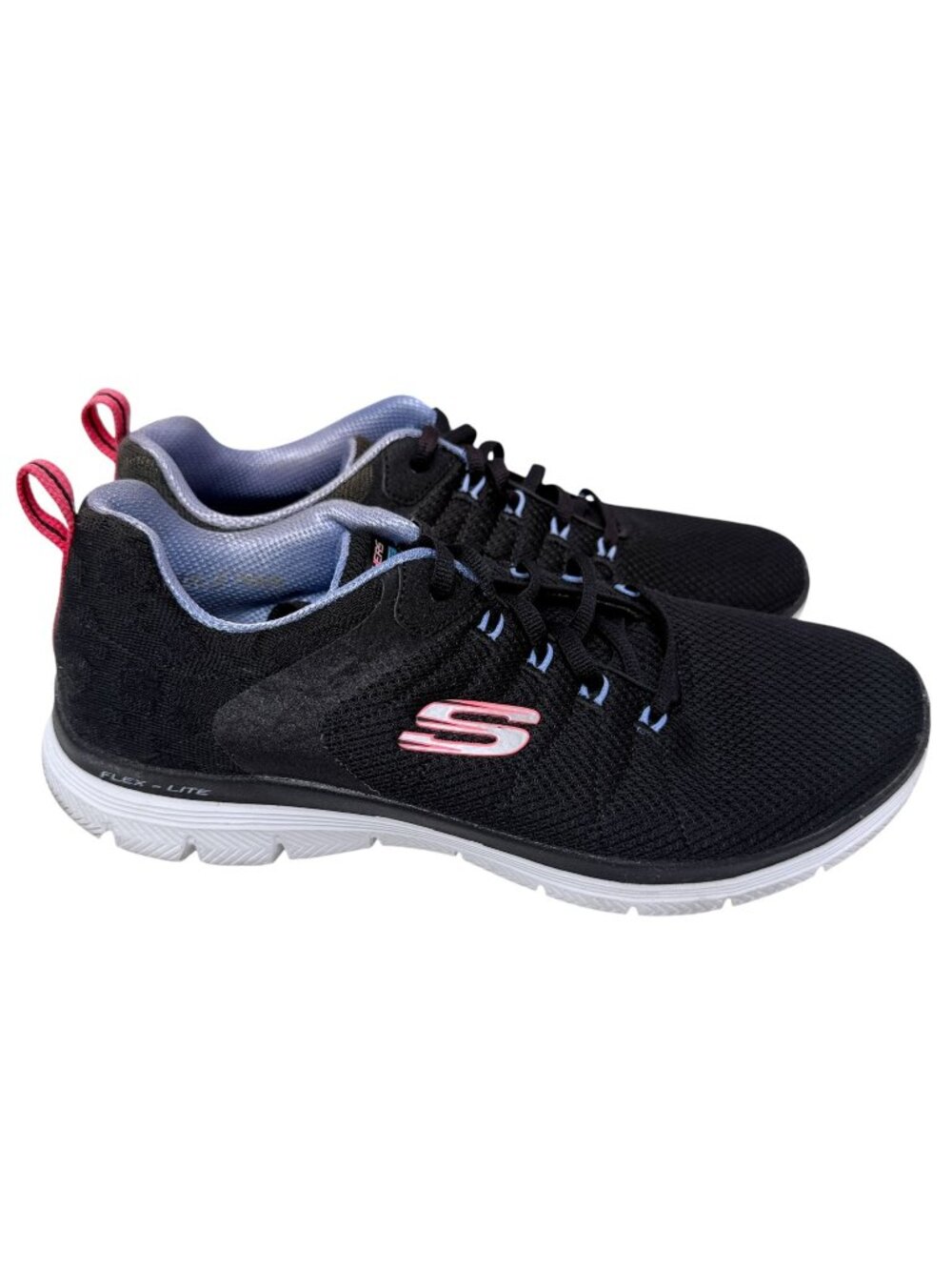 Skechers Sneakers Womens 9.5 Black Mesh Flex Lite Lightweight Athletic Shoes